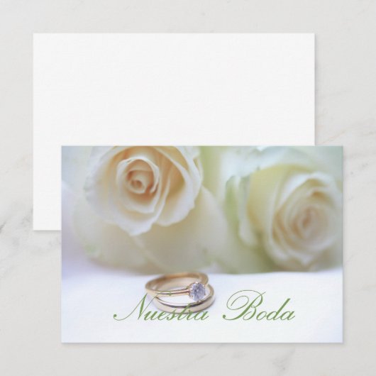 Nuestra Boda - Spaanse trouwuitnodiging Kaart (Voorkant / Achterkant)