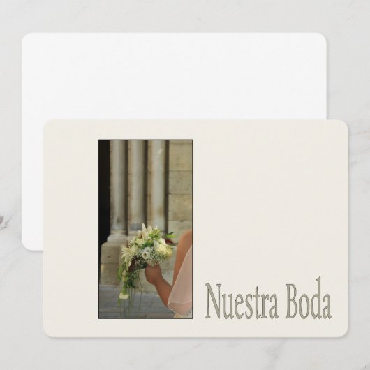Nuestra Boda - Spaanse trouwuitnodiging Kaart (Voorkant / Achterkant)