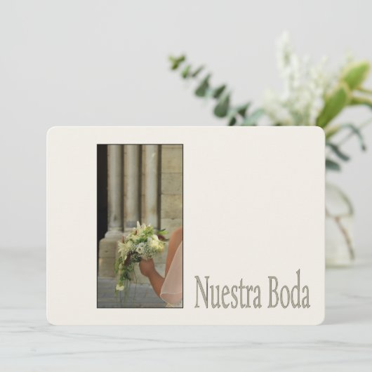 Nuestra Boda - Spaanse trouwuitnodiging Kaart (Staand voorkant)