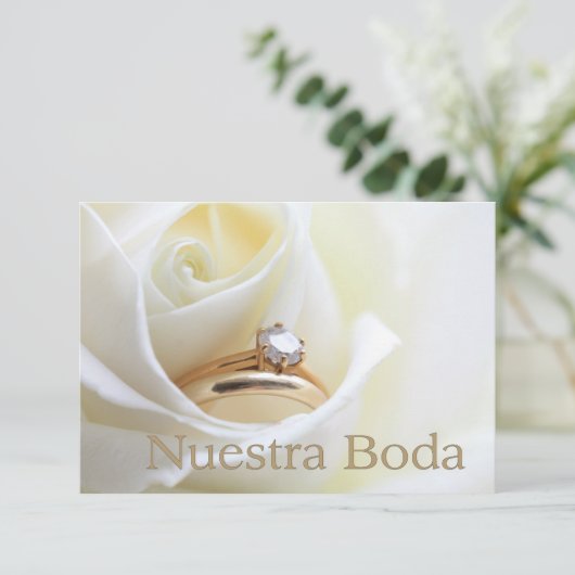 Nuestra Boda - Spaanse trouwuitnodiging Kaart (Staand voorkant)