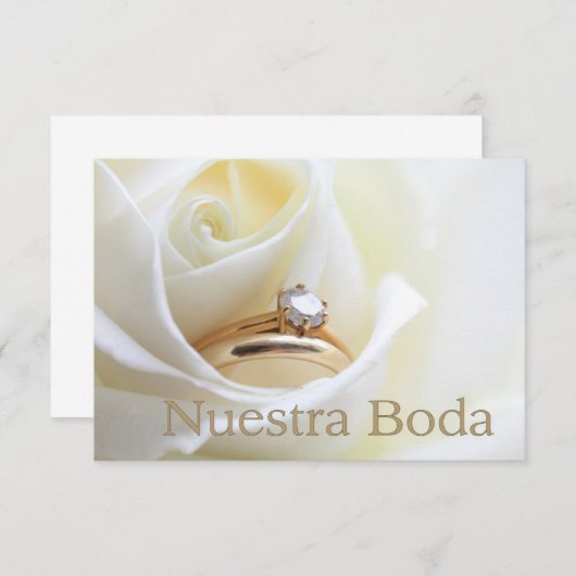Nuestra Boda - Spaanse trouwuitnodiging Kaart (Voorkant / Achterkant)