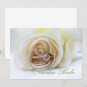 Nuestra Boda - Spaanse trouwuitnodiging Kaart (Voorkant / Achterkant)