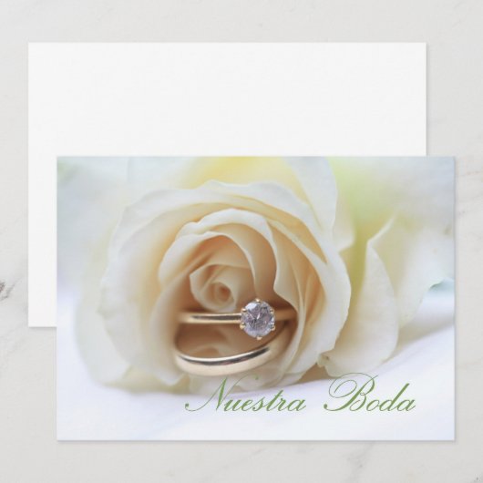 Nuestra Boda - Spaanse trouwuitnodiging Kaart (Voorkant / Achterkant)