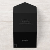 Nuestra Boda Spanish Language Black Script Wedding All In One Uitnodiging (Buiten)