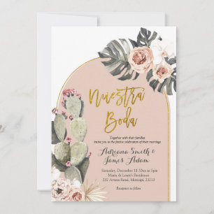 Nuestra Boda Spanish Wedding Invitacion Kaart