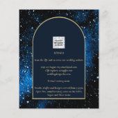 NUESTRA BODA Sterrennacht Navy Blue Gold INVITE Flyer (Achterkant)