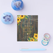 NUESTRA BODA Sunflower Rustic Wood INVITE Flyer (Enkel)