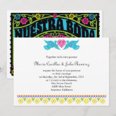 Nuestra Boda Tortelduifjes Banner Invitation Kaart (Voorkant / Achterkant)