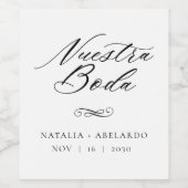 Nuestra Boda Wijnlabel Wijn Etiket (Enkel label)
