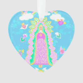 Nuestra Señora de Guadalupe Blue Ornament