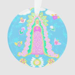 Nuestra Señora de Guadalupe Blue Ornament