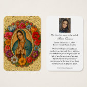 NUESTRA SEÑORA DE GUADALUPE FUNERAL PRAYER  VISITEKAARTJE (Voorkant /achterkant)