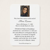 NUESTRA SEÑORA DE GUADALUPE FUNERAL PRAYER  VISITEKAARTJE (Achterkant)