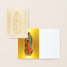 Nuestra Señora de Guadalupe Gold Foil Card Folie Kaarten