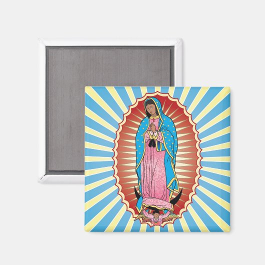 Nuestra Señora de Guadalupe magneet (vierkant) (Voorkant / Achterkant)