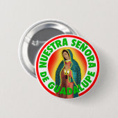 Nuestra Señora de Guadalupe Ronde Button 5,7 Cm (Voorkant /achterkant)