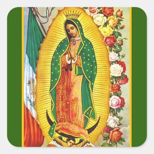 Nuestra Señora de Guadalupe Vierkante Sticker (Voorkant)