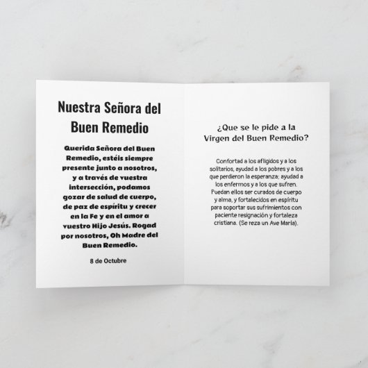 Nuestra Señora del Buen Remedio Kaart (Binnen)