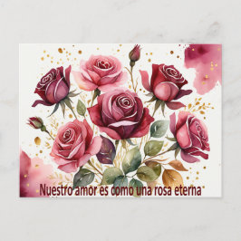 Nuestro amor es como una rosa eterna feestdagenkaart