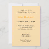 Nuetral gepersonaliseerde Stork Baby shower uitnod Kaart (Achterkant)