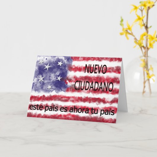 Nuevo ciudadano americano kaart (Gele Bloem)