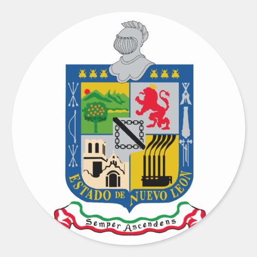 Nuevo Leon, Mexico Ronde Sticker (Voorkant)