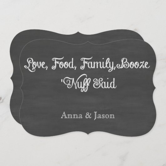 "Nuff Said | Chalkboard Kaart (Voorkant / Achterkant)