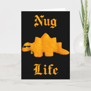 Nug Leven Dinosauria Kipnugget Grappig Retro  Kaart