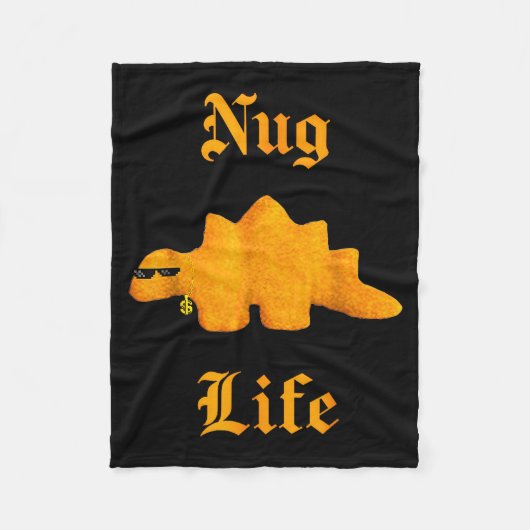 Nug Life Dinosaur Chicken Nugget Funny Retro  Fleece Deken (Voorkant)