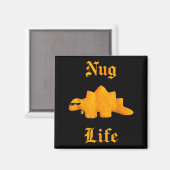 Nug Life Dinosaur Chicken Nugget Funny Retro  Magneet (Voorkant / Achterkant)