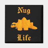 Nug Life Dinosaur Chicken Nugget Funny Retro Magneet (Voorkant)