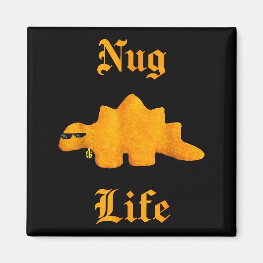 Nug Life Dinosaur Chicken Nugget Funny Retro  Magneet (Voorkant)