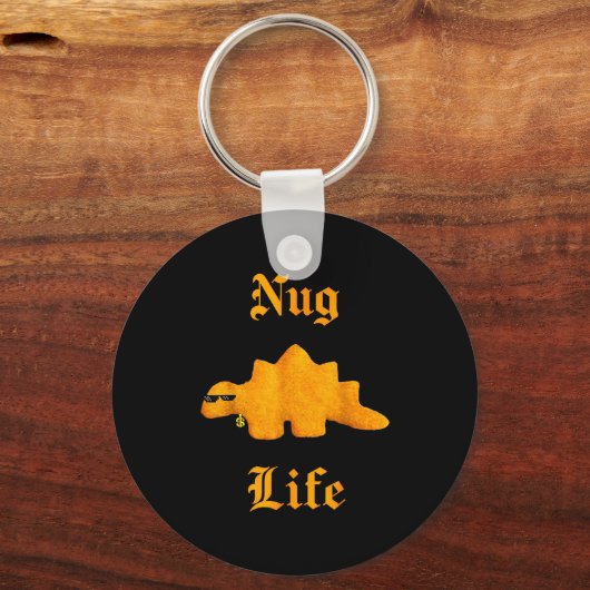Nug Life Dinosaur Chicken Nugget Funny Retro  Sleutelhanger (Voorkant)