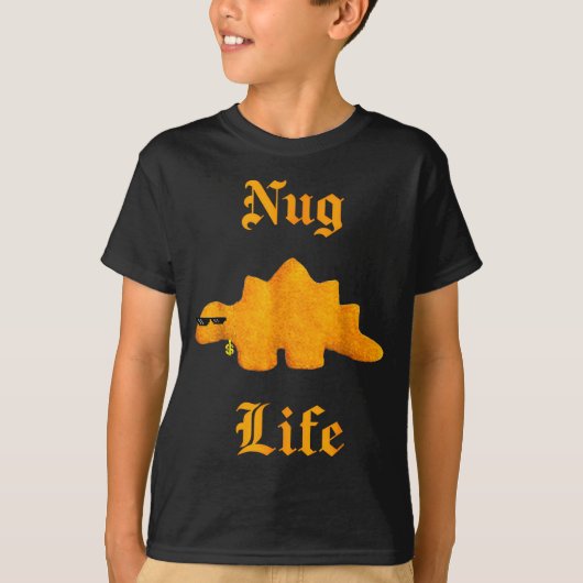 Nug Life Dinosaur Chicken Nugget Funny Retro  T-shirt (Voorkant)