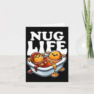 Nug Life Funny Chicken Nuggets in BBQ Sauce Cartoo Kaart