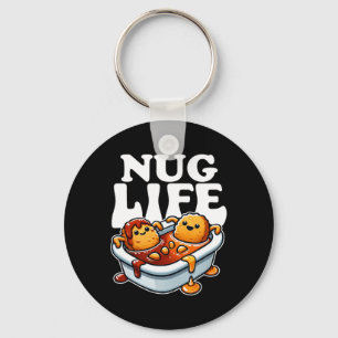 Nug Life Funny Chicken Nuggets in BBQ Sauce Cartoo Sleutelhanger