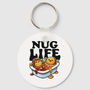 Nug Life Funny Chicken Nuggets in BBQ Sauce Cartoo Sleutelhanger