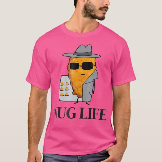Nug Life T-shirt Chicken Nugget Tshirt voor Mannen (Voorkant)