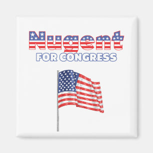 Nugent for Congress Patriotic American Flag Design Magneet