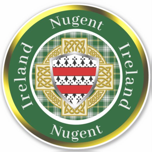 Nugent Shield & Celtic Cross gepersonaliseerd Sticker (Voorkant)