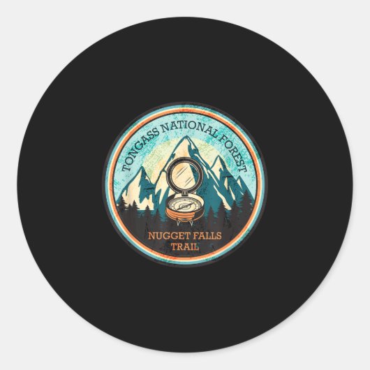 Nugget falls trail in Alaska Ronde Sticker (Voorkant)