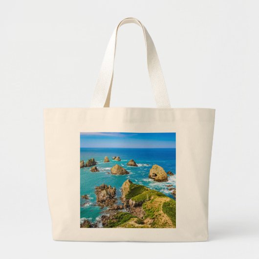 Nugget Point-eilandjes, Nieuw-Zeeland Grote Tote Bag (Voorkant)