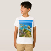 Nugget Point-eilandjes, Nieuw-Zeeland T-shirt (Voorkant volledig)