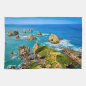 Nugget Point-eilandjes, Nieuw-Zeeland Theedoek (Horizontaal)