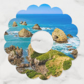 Nugget Point-eilandjes, Nieuw-Zeeland Wijnglaslabel (Voorkant)