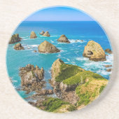 Nugget Point-eilandjes, Nieuw-Zeeland Zandsteen Onderzetter (Voorkant)