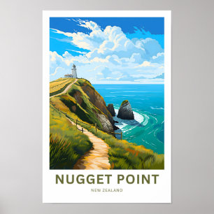 Nugget Point Nieuw-Zeeland Reisprint Poster