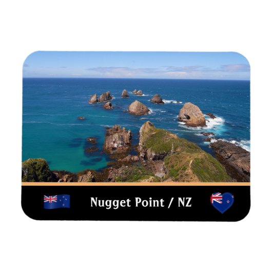 Nugget Point Rock Circle/New Zealand Magneet (Horizontaal)