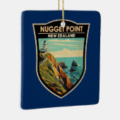 Nugget Point Vuurtoren Nieuw-Zeeland Reizen  Keramisch Ornament (Rechts)
