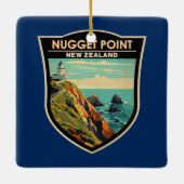 Nugget Point Vuurtoren Nieuw-Zeeland Reizen  Keramisch Ornament (Achterkant)